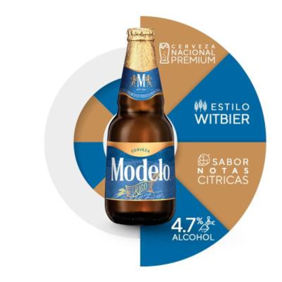 Cerveza clara Modelo trigo 6 botellas de 355 ml c/u | Walmart