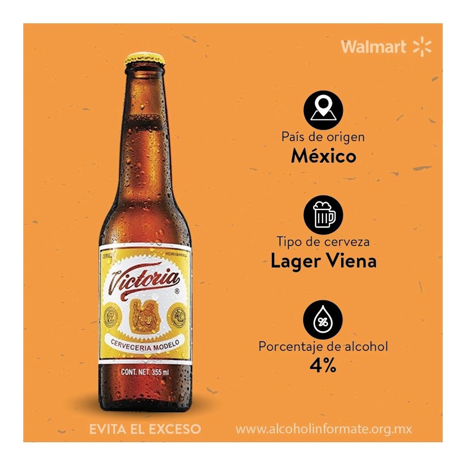 Cerveza oscura Victoria 12 botellas de 355 ml c/u | Walmart