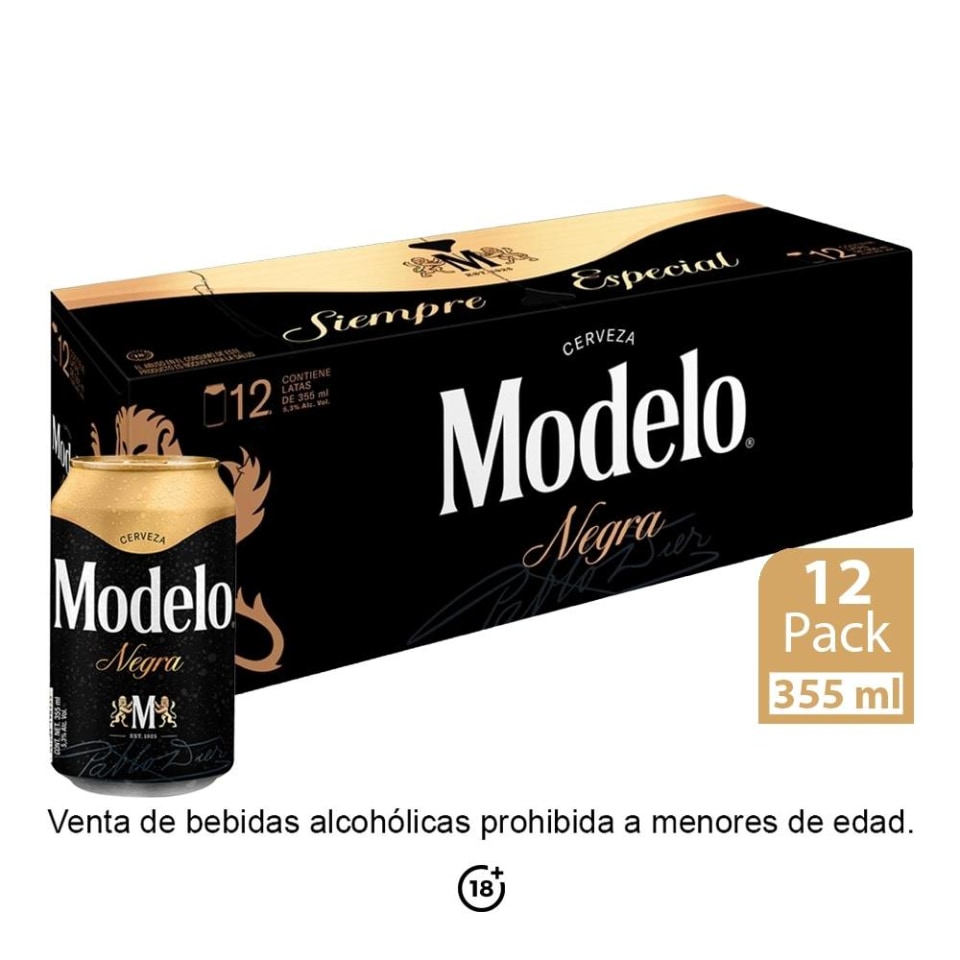 Cerveza oscura Negra Modelo 12 latas de 355 ml c/u | Walmart