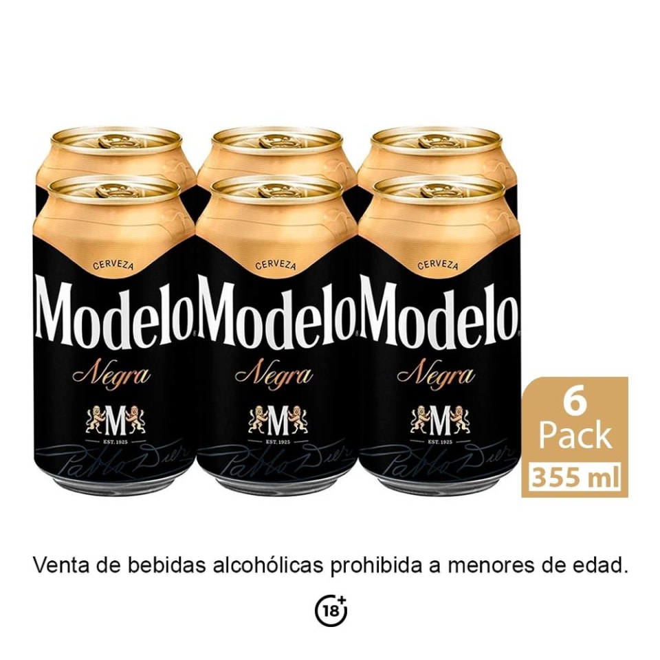 Cerveza oscura Negra Modelo 6 latas de 355 ml c/u | Walmart