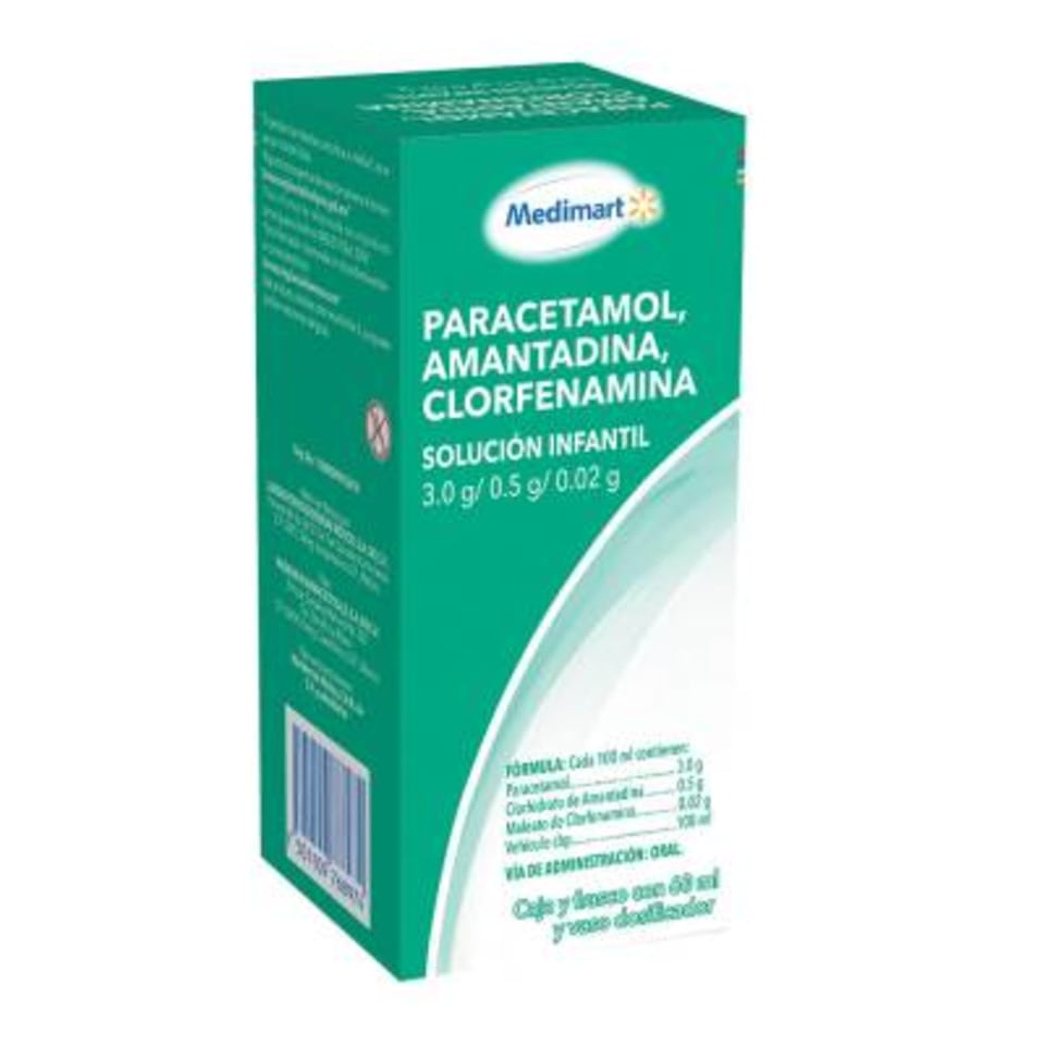 Paracetamol Amantadina Clorfenamina Medimart 30 G 05 G 002 G Solución Infantil 60 Ml 4772