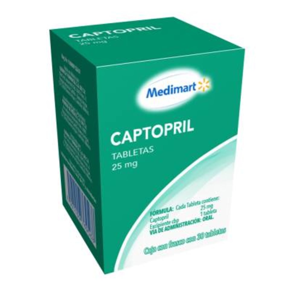 Captopril Medimart 25 Mg 30 Tabletas Walmart