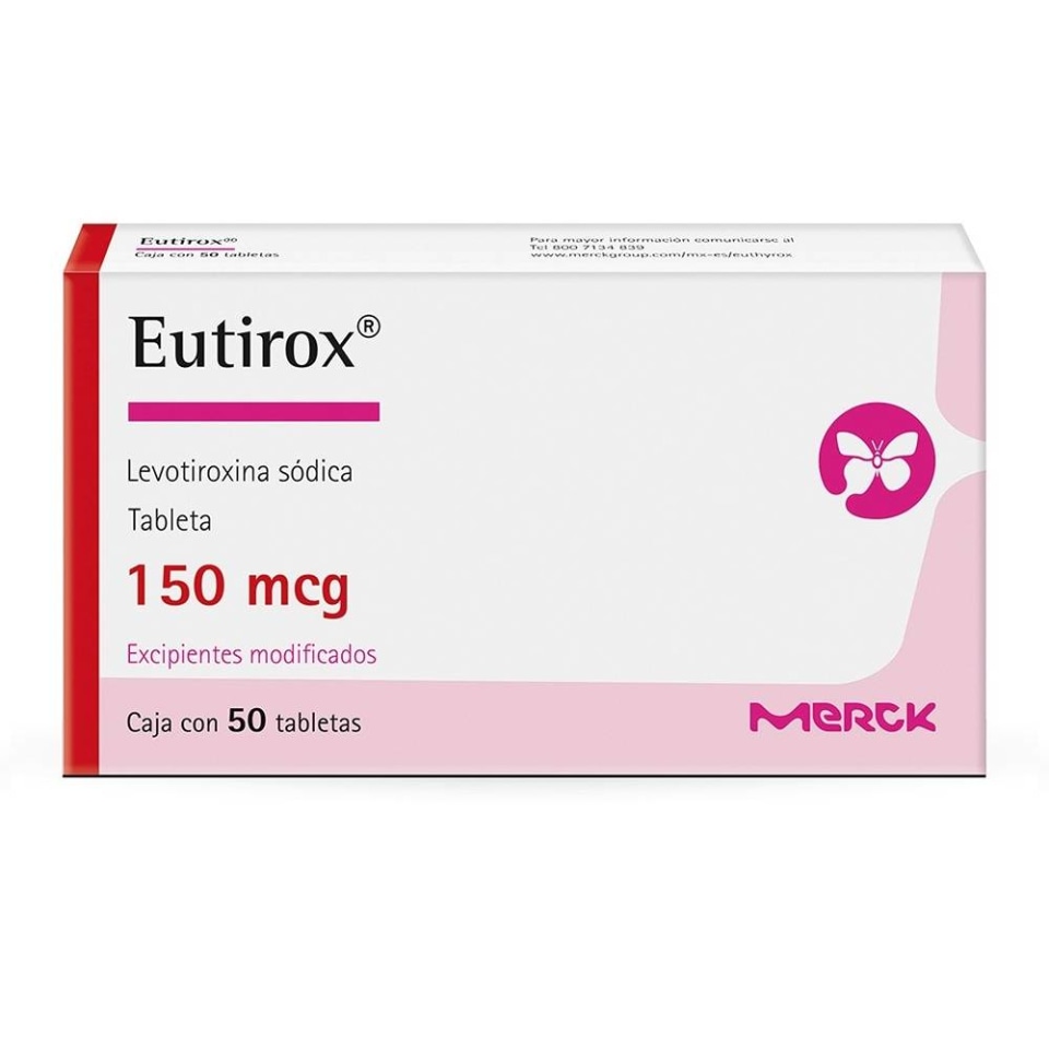 Eutirox 150 mcg tabletas 50 pzas