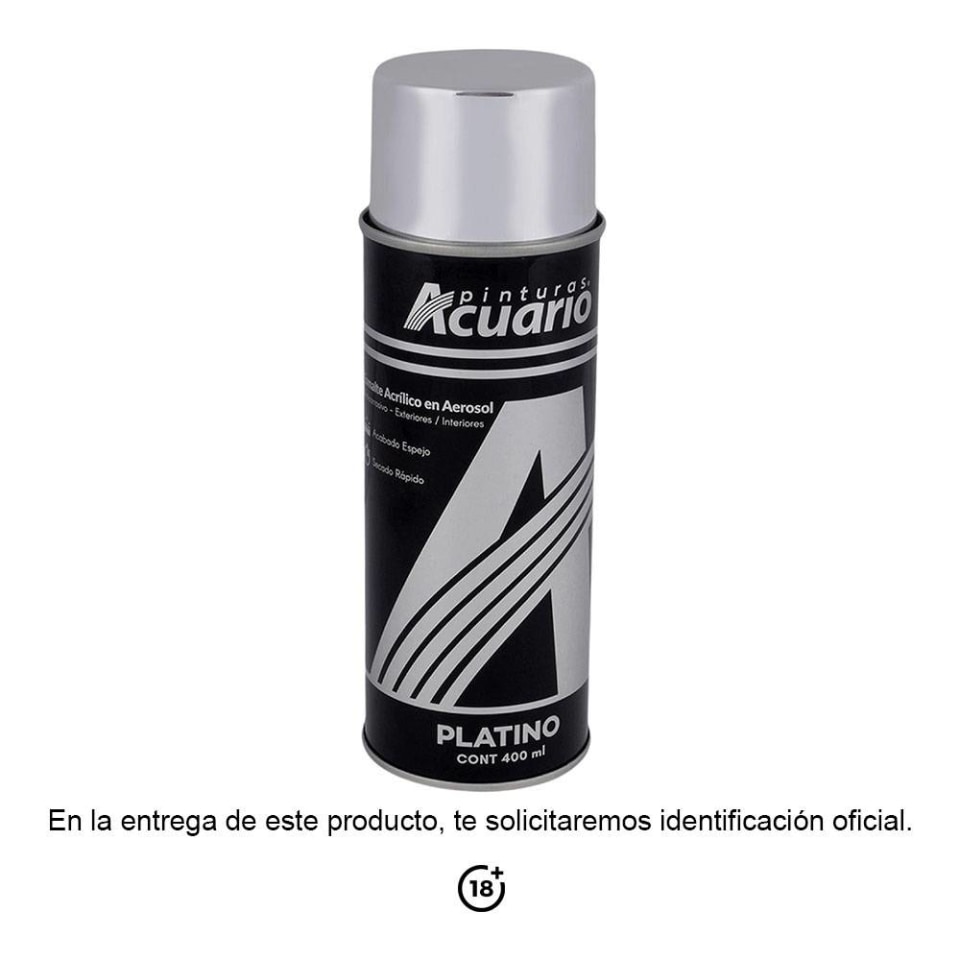 Esmalte Acrílico Acuario Aerosol Platino Premium 400 ml | Walmart