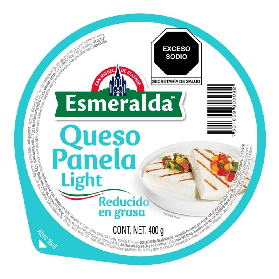 Queso panela Esmeralda light 400 g