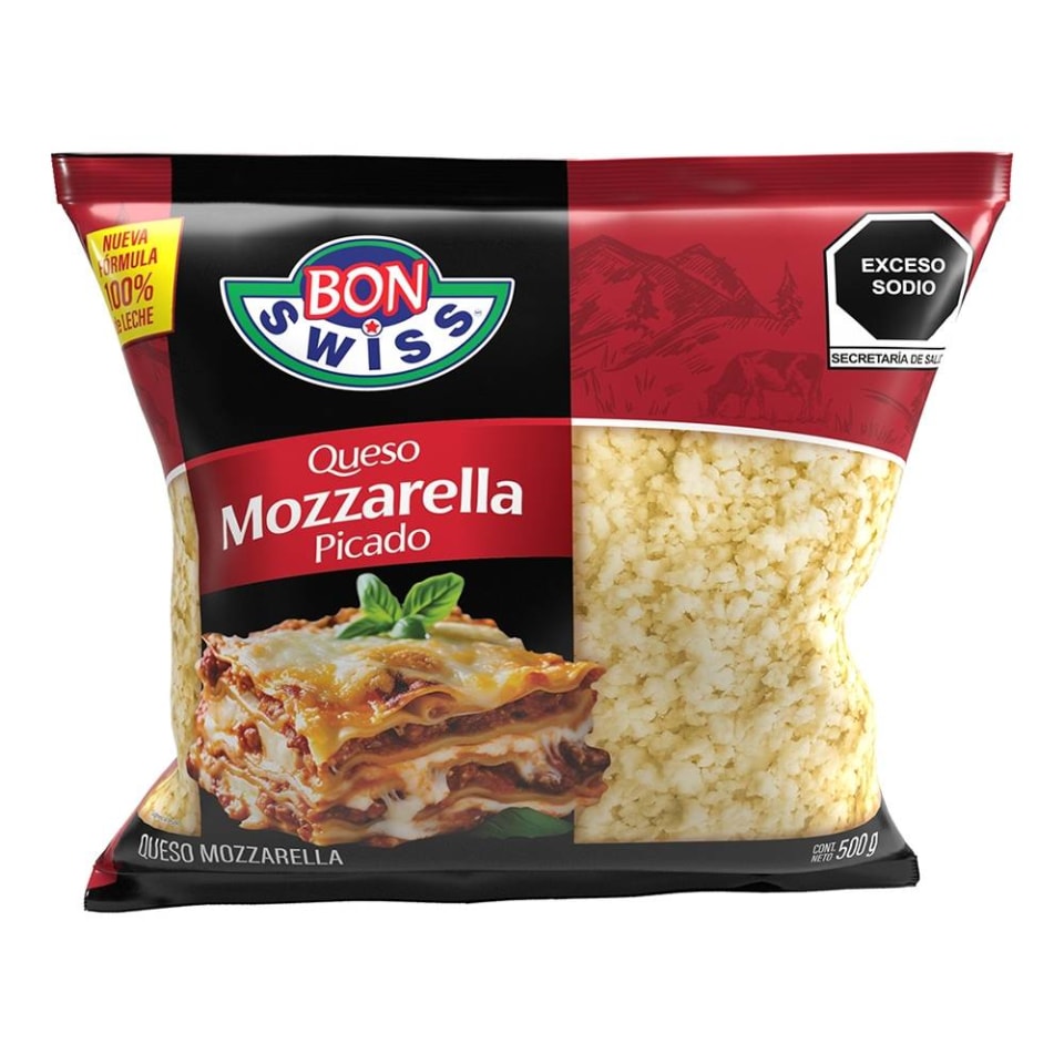 Imitación queso mozzarella Bon Swiss picado de 500 g | Walmart