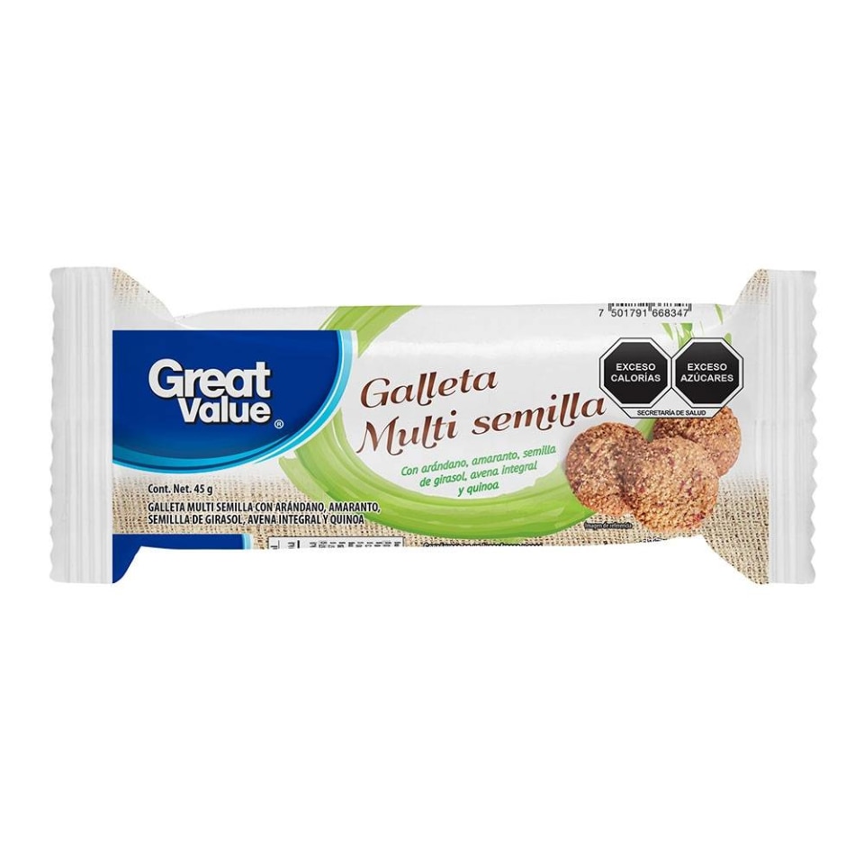 Galletas Great Value multi semilla quinoa 45 g | Walmart