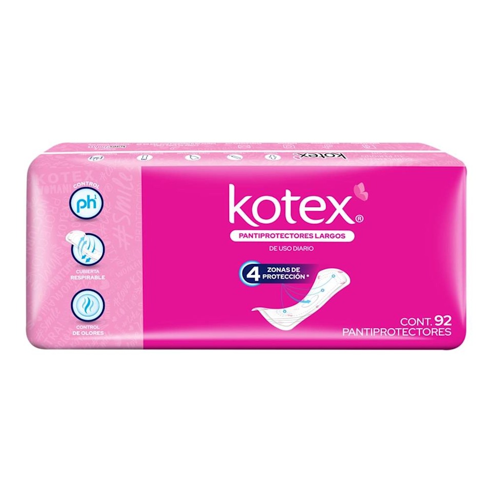 Pantiprotectores Kotex Diarios Largos 92 Pzas Walmart 