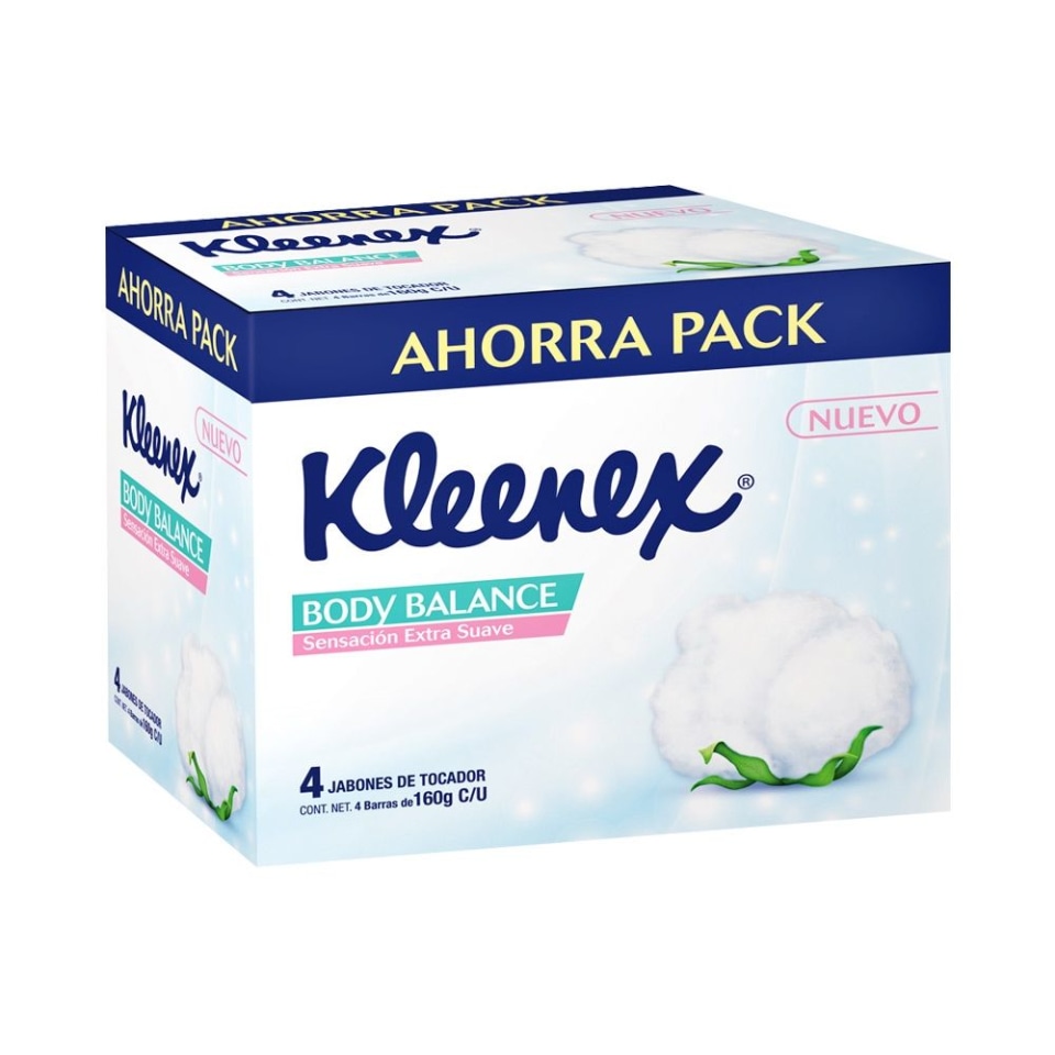 Jabón De Tocador Kleenex Body Balance 4 Barras De 160 G Cu Walmart 9720