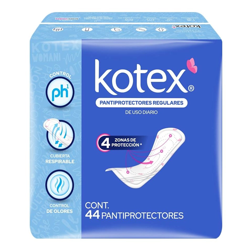 Pantiprotectores Kotex Diarios Regular O Tanga Edición Limitada 44 Pzas Walmart 