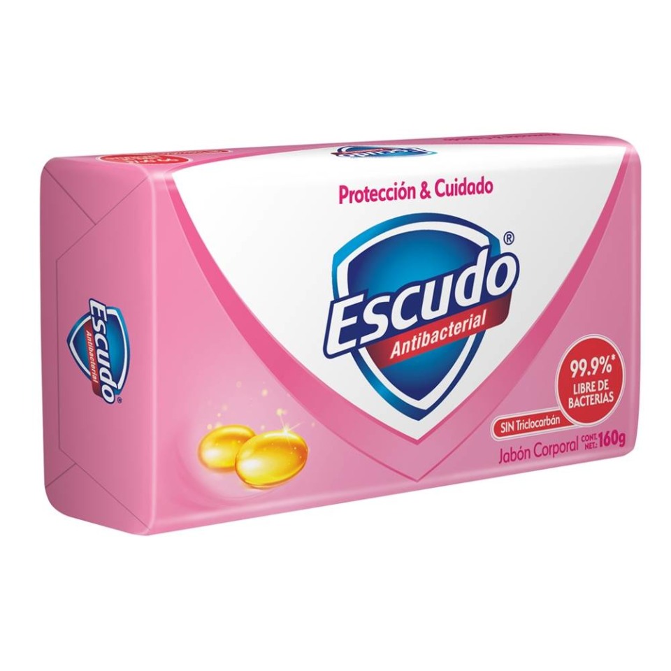 Jabón Corporal Escudo Antibacterial Rosa 160 G Walmart 6550