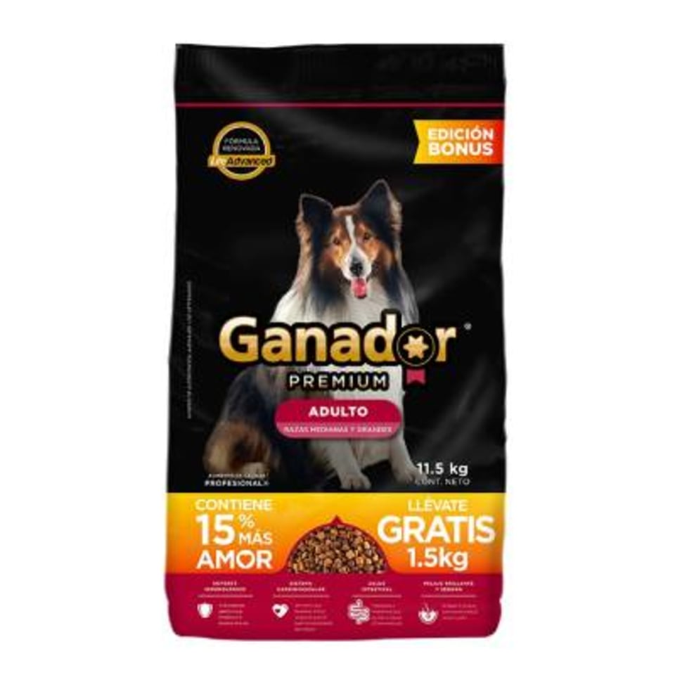 Alimento Para Perro Ganador Premium Adulto Razas Medianas Y Grandes 10 Kg Más 15 Bonus Walmart 