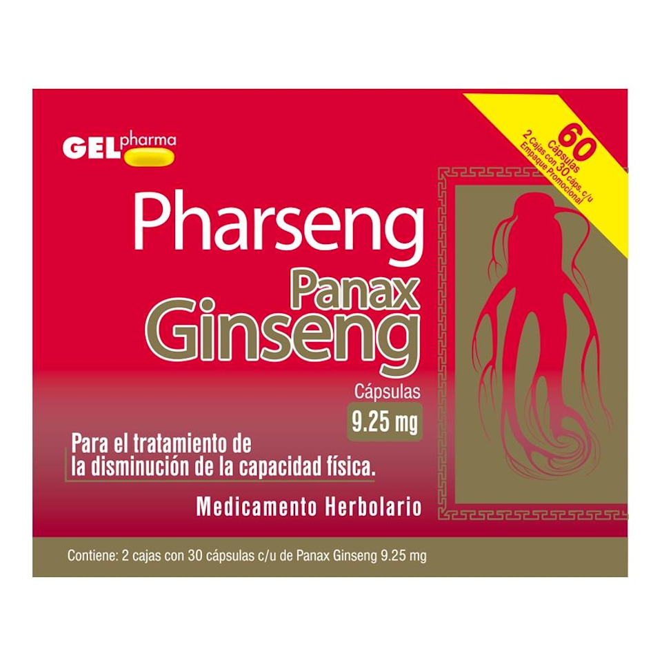 Ginseng Gel Pharma 2 cajas con 30 cápsulas c/u