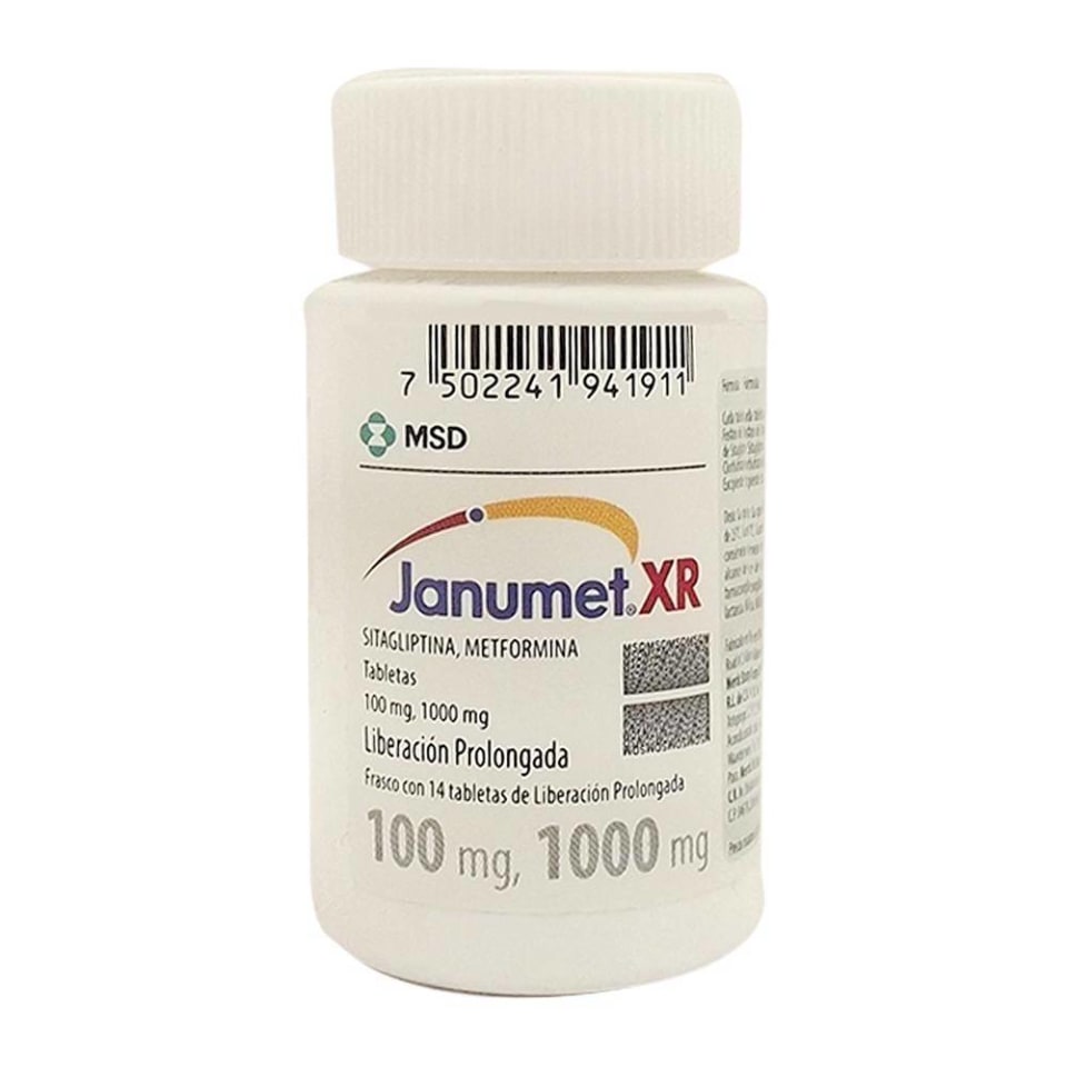 Janumet XR 100 mg/1000 mg 14 tabletas de liberación prolongada Walmart