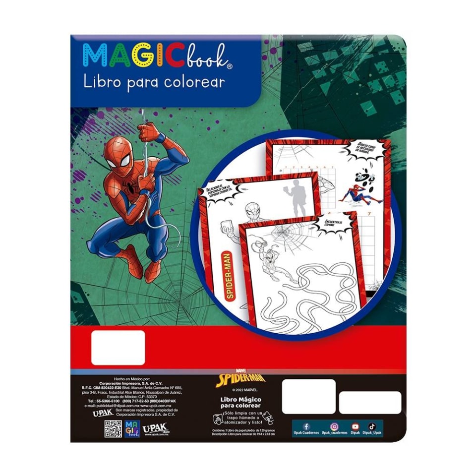 Libro Mágico Actividades Upak para Colorear Spiderman | Walmart