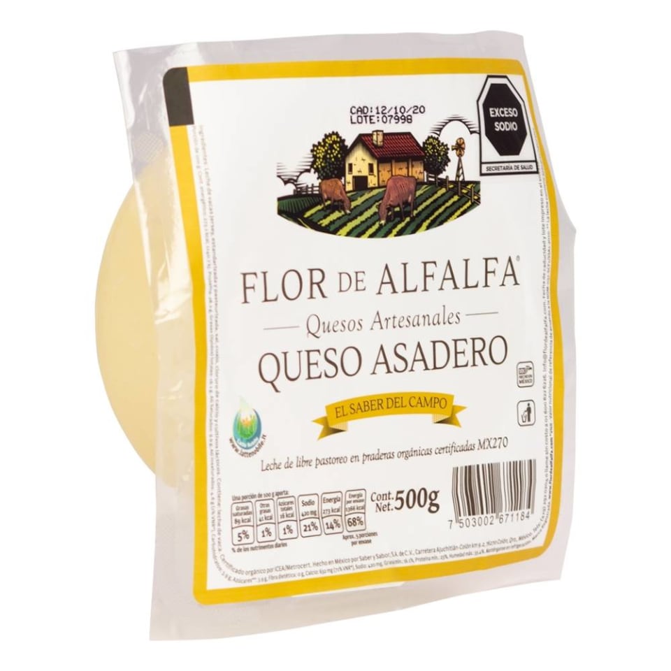 Queso asadero Flor de Alfalfa 500 g | Walmart Queso asadero Flor de Alfalfa 500 g | Walmart