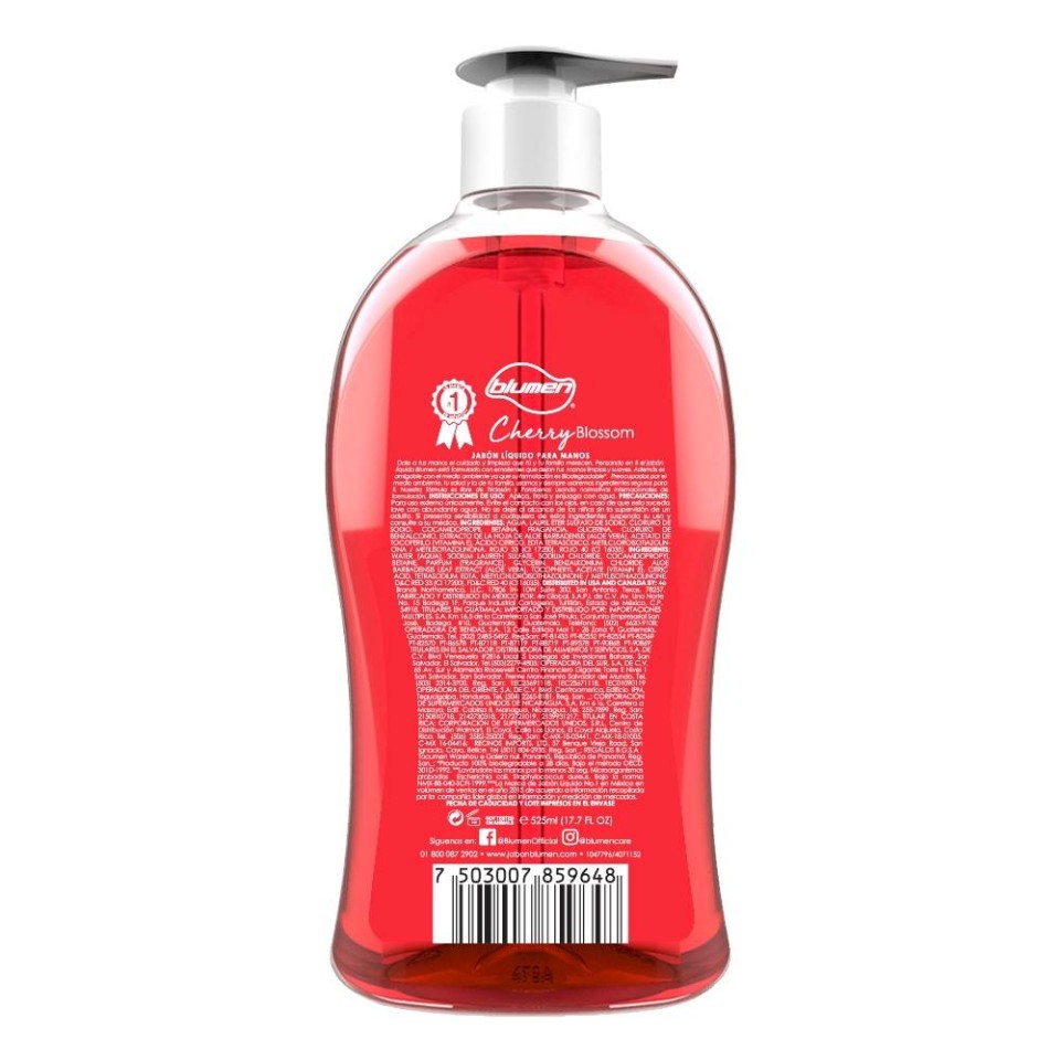 Jabón Líquido Blumen Cherry Blossom Para Manos 525 Ml Walmart 9120