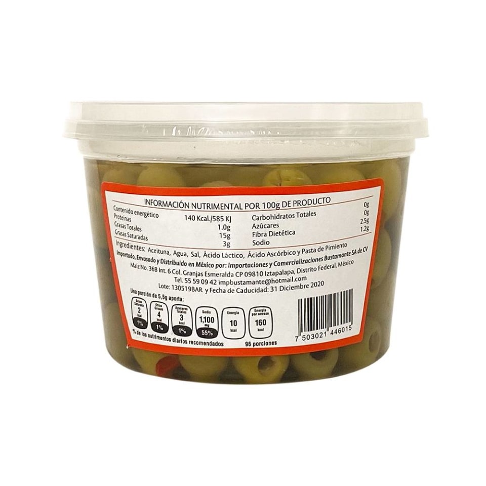 thumbnail image 3 of Aceitunas Busta verdes rellenas de pimiento 440 g, 3 of 4