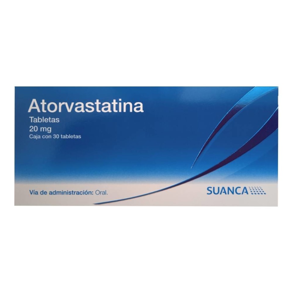 Atorvastatina 20 mg 30 tabletas