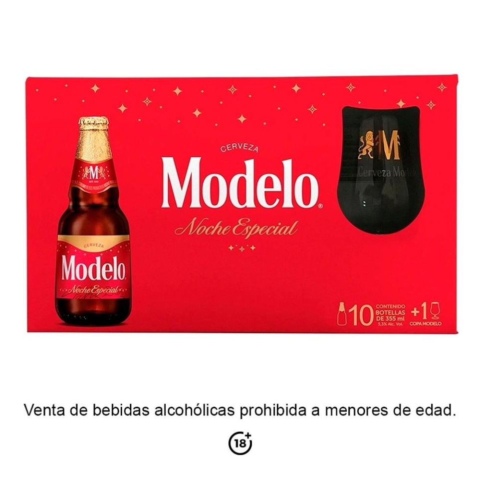 Cerveza Modelo noche especial 10 botellas de 355 ml c/u + 1 copa | Walmart