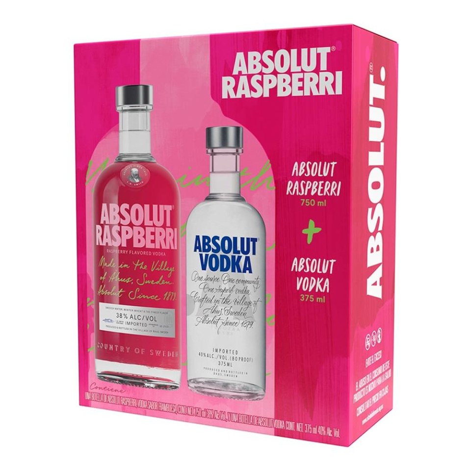 Pack De Vodka Absolut Raspberry De 750 Ml Vodka De 375ml Walmart 9778