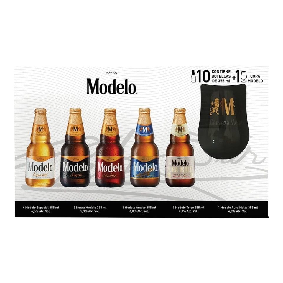 Pack de cerveza Modelo Familia con 10 botellas de 355 ml c/u | Walmart