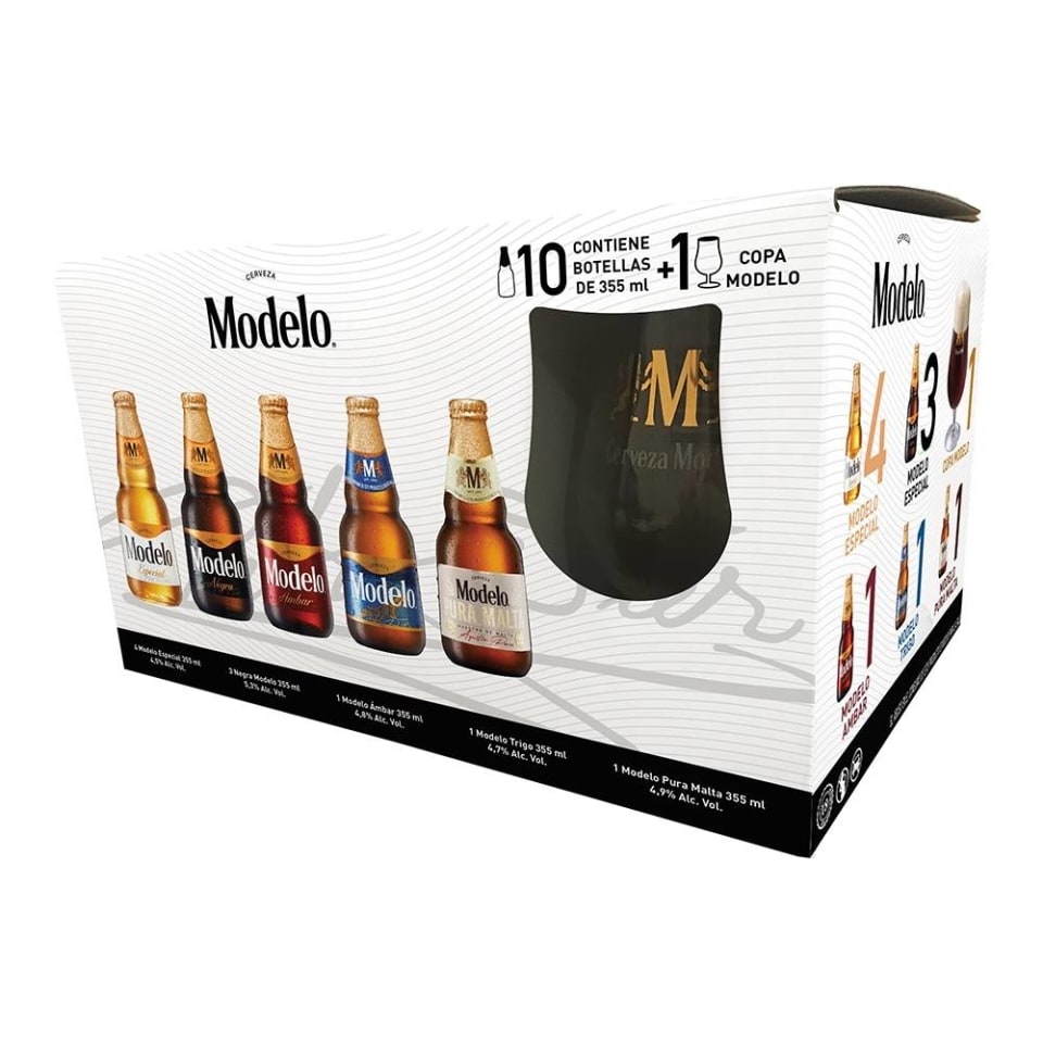 Pack de cerveza Modelo Familia con 10 botellas de 355 ml c/u | Walmart