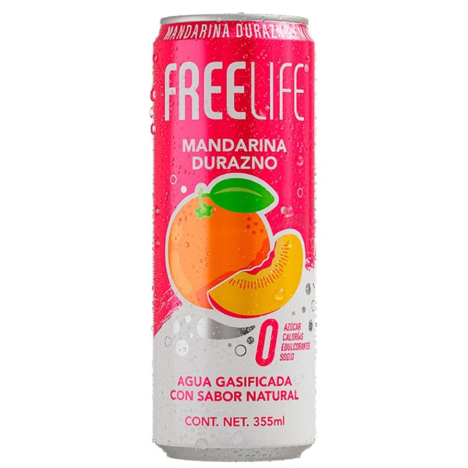 Agua Gasificada Freelife Mandarina Durazno 355 Ml Walmart