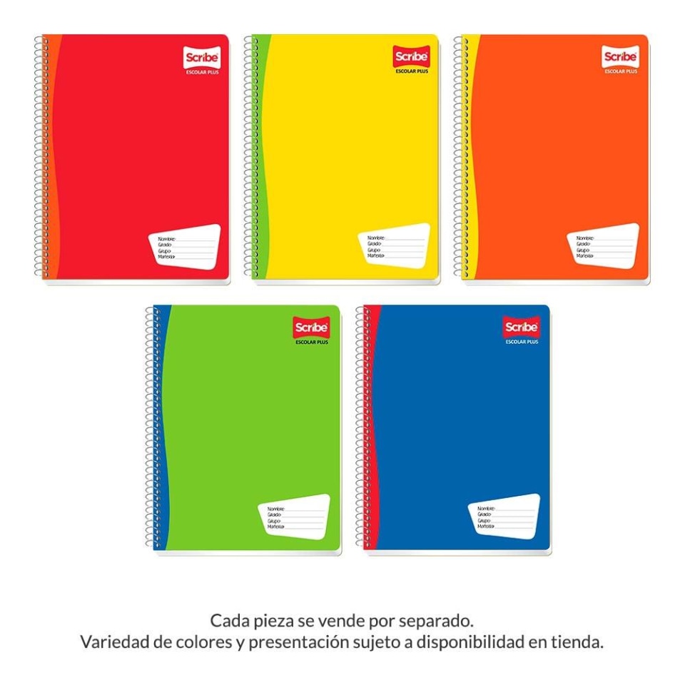 Cuaderno profesional Scribe Escolar de Raya Varios Colores 100 Hojas |  Walmart