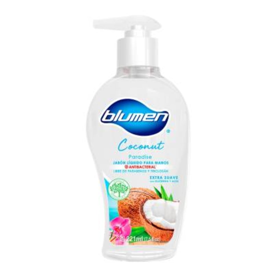 Jabón Líquido Para Manos Blumen Antibacterial Coconut Paradise 221 Ml Walmart 2422