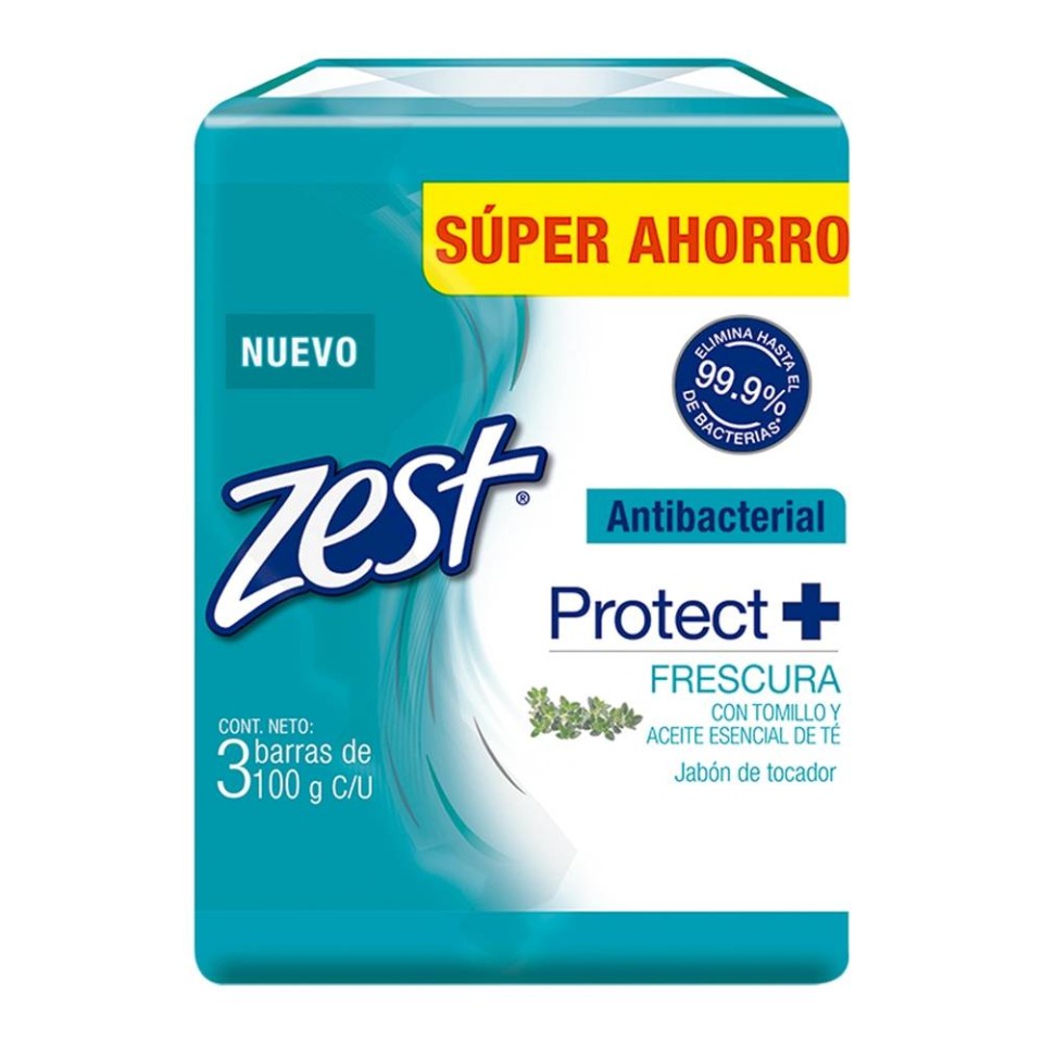 Jabón De Tocador Zest Protect Antibacterial Humectación 3x150 G Cu Walmart 9345