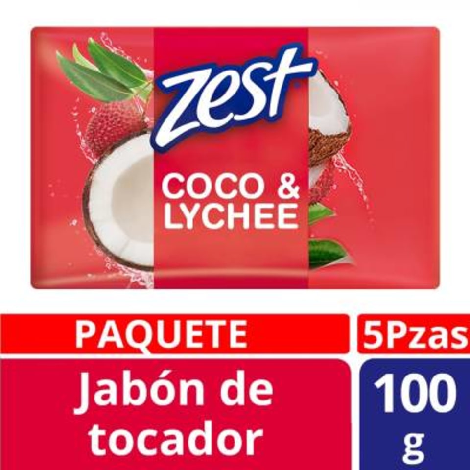 Jabón De Tocador Zest Coco Y Lychee 5 Pzas De 100 G Cu Walmart 5146