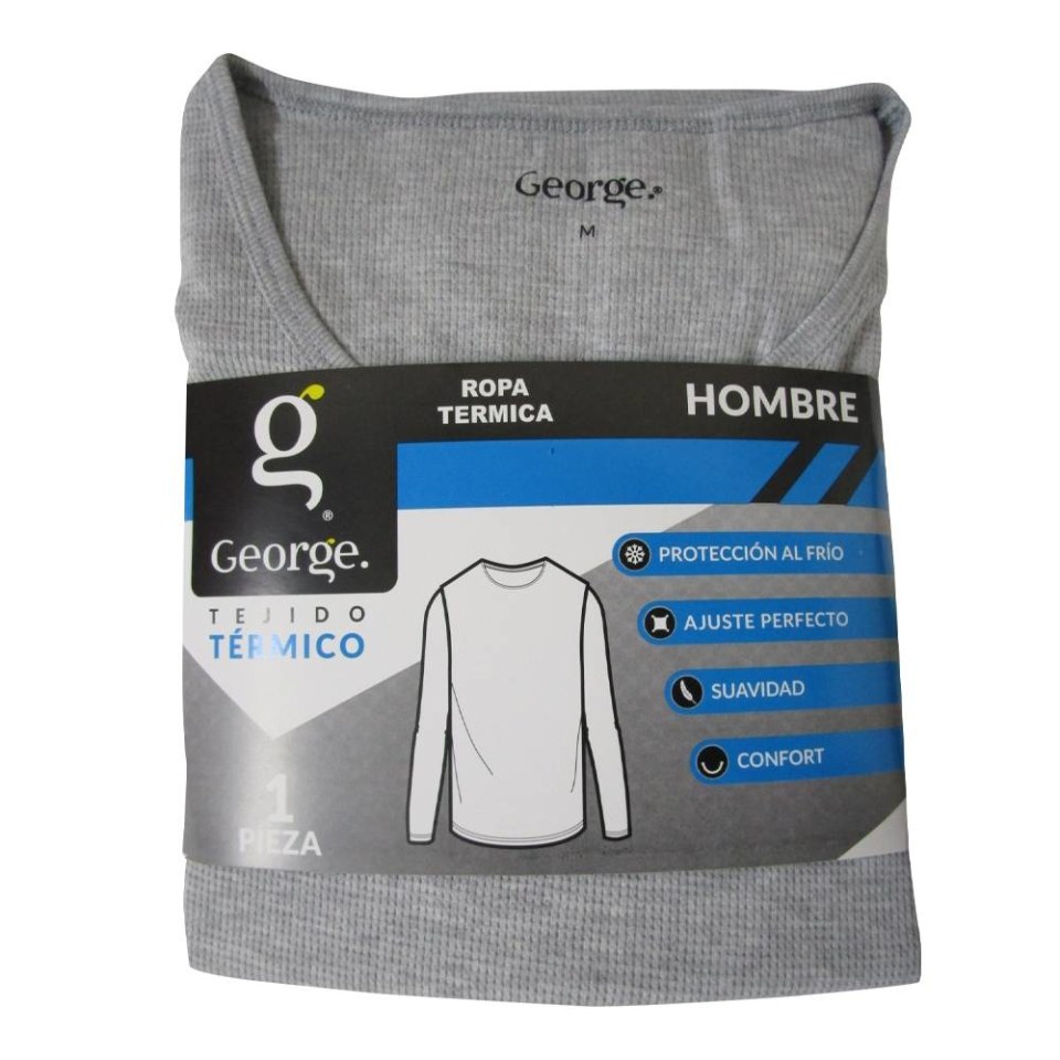 Playera George Talla CH Manga Larga Tejido Térmico Oxford | Walmart