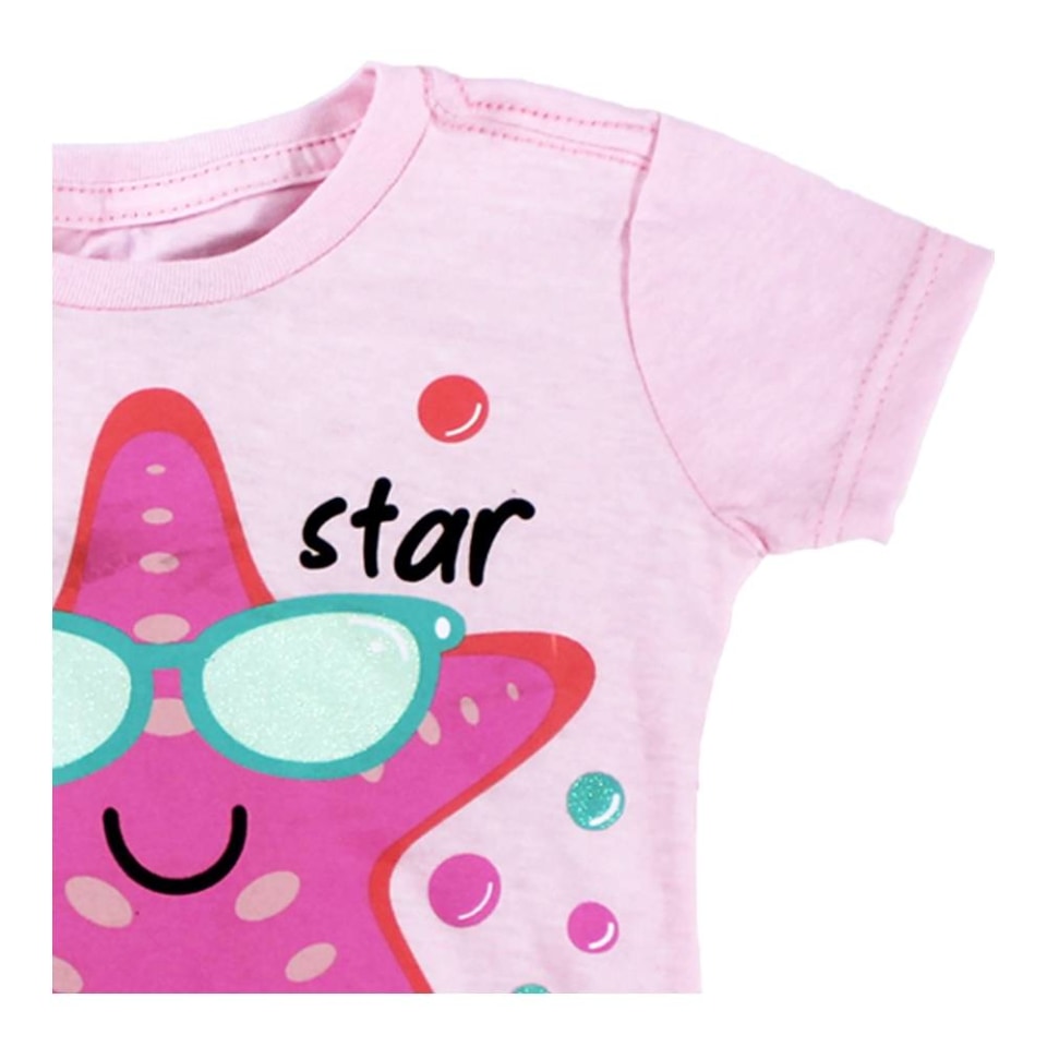 Playera George Niña 2 Estrella con Lentes Rosa