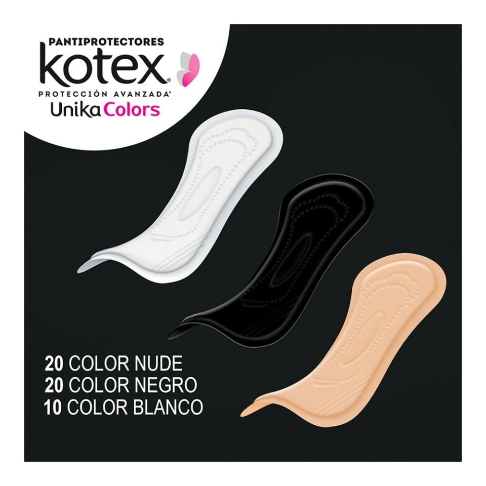 Pantiprotectores Kotex Unika Colors Largos 50 Pzas Walmart 