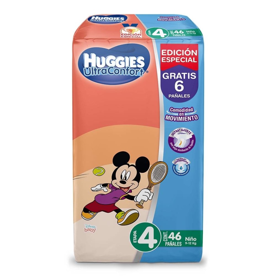 Pañales Huggies Ultra Confort Etapa 4 Niño 46 Pzas Walmart 5108