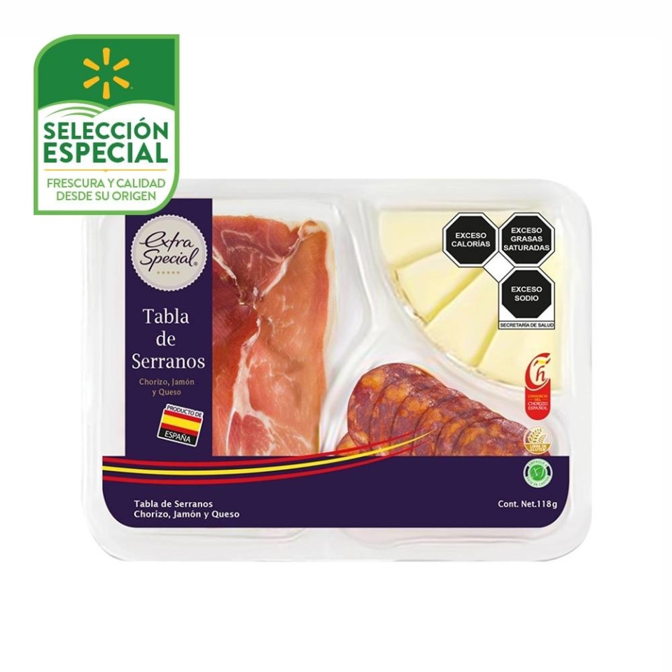 Tabla de serranos Extra Special chorizo jamón y queso 118 g Walmart