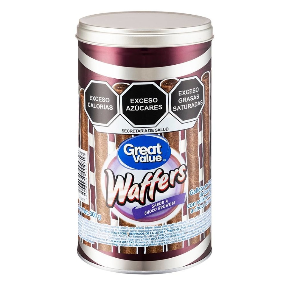 Galletas Great Value Waffers Sabor A Choco Brownie 300 G Walmart 0924