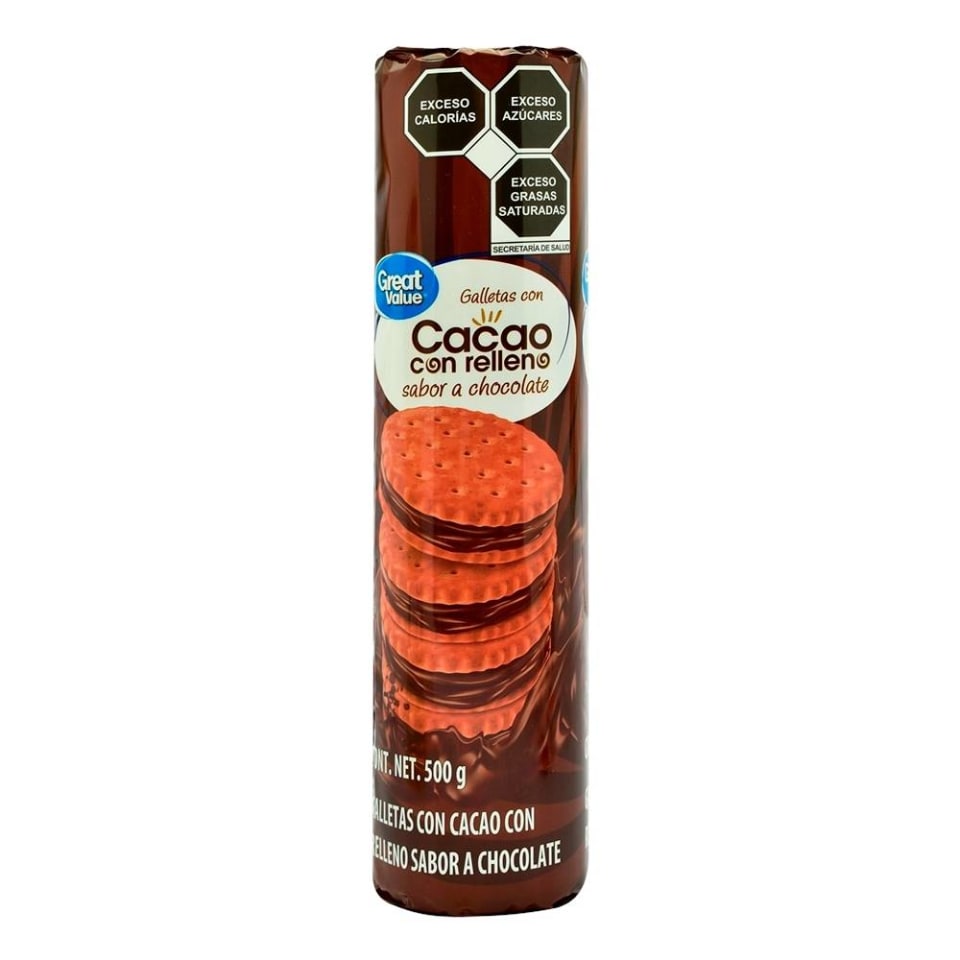 Galletas Great Value Sándwich Cacao Chocolate 500 G Walmart 4768