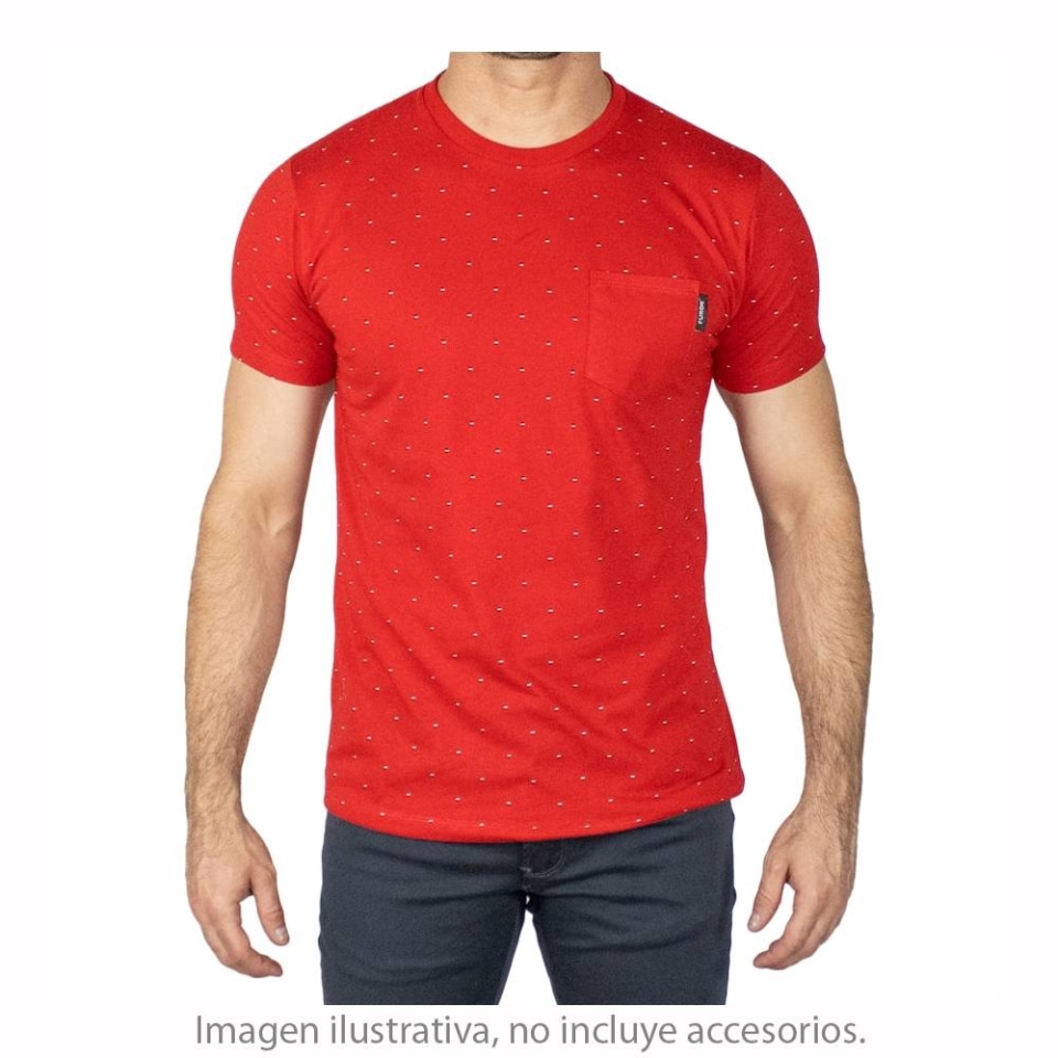 Playera Furor Elements Talla M con Bolsillo y Estampado de Puntitos Rojo |  Walmart