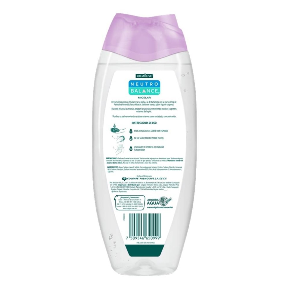 Jabón Líquido Corporal Palmolive Neutro Balance Micelar 390 Ml Walmart 0889