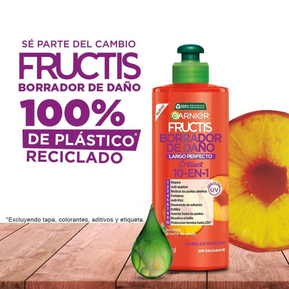 Crema Para Peinar Garnier Fructis 10 En 1 Borrador De Daño 300 Ml Walmart