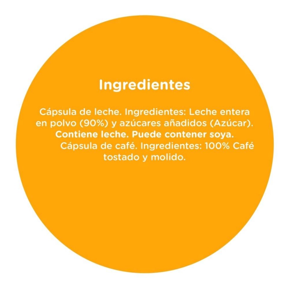 Calorías en Dolce Gusto Chococino e Información Nutricional