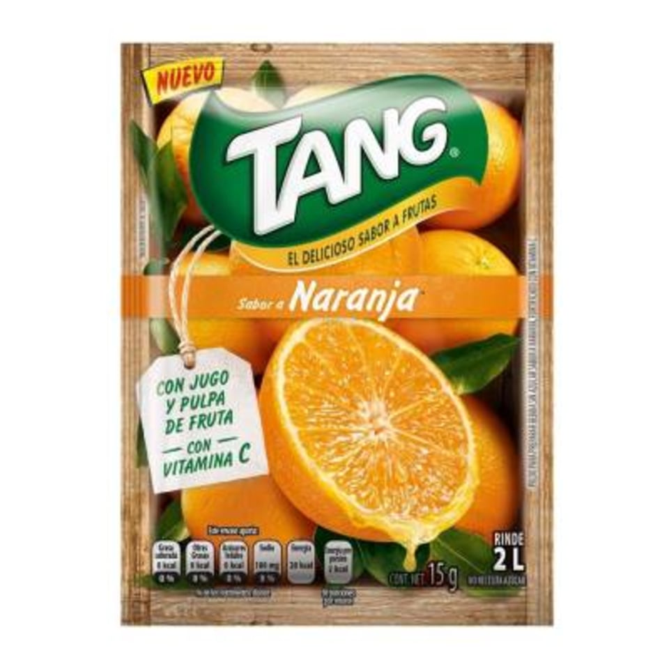 Polvo para preparar bebida Tang sabor naranja 15 g