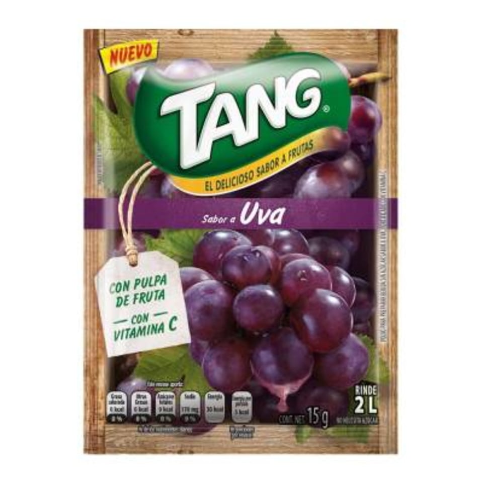 Polvo para preparar bebida Tang sabor uva 15 g