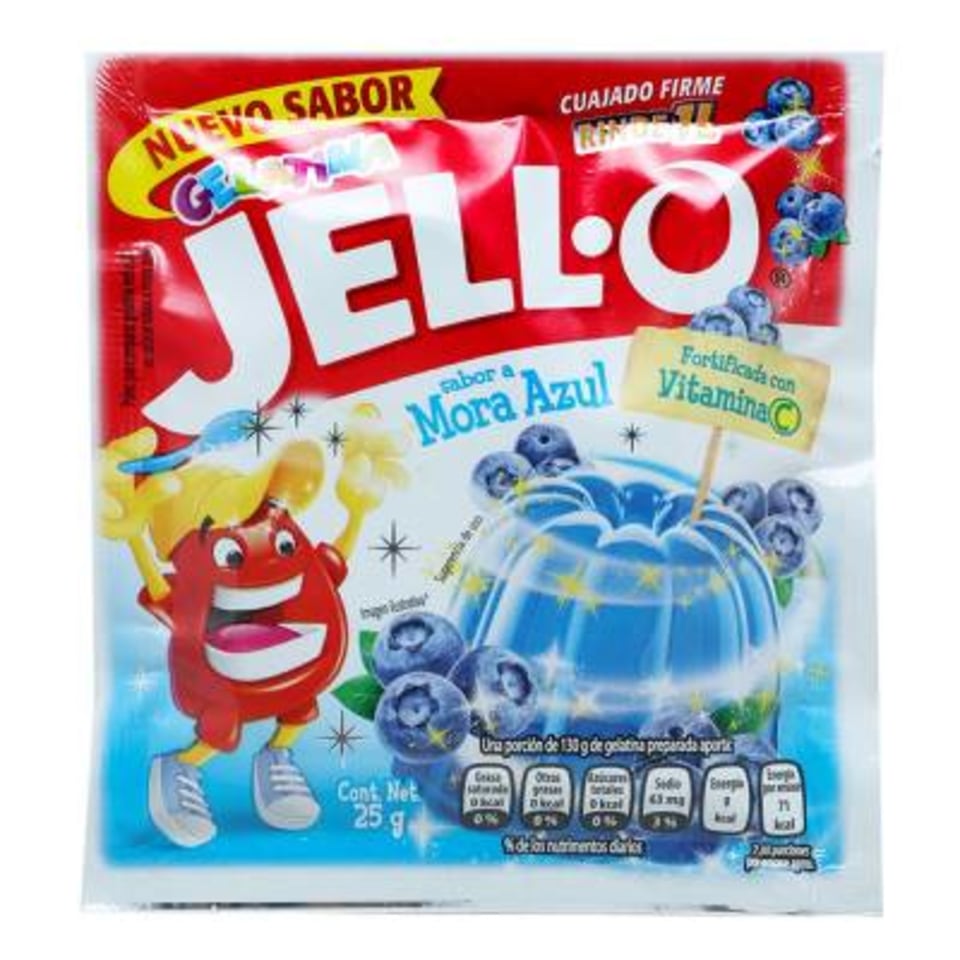 Polvo Para Preparar Gelatina Jello Sabor Mora Azul 25 G Walmart 5487