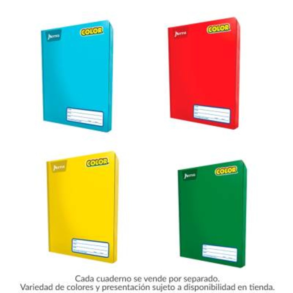 Cuaderno Francés Norma Color Cosido Cuadro Grande 100 Hojas Varios Colores 1pza Walmart 5475