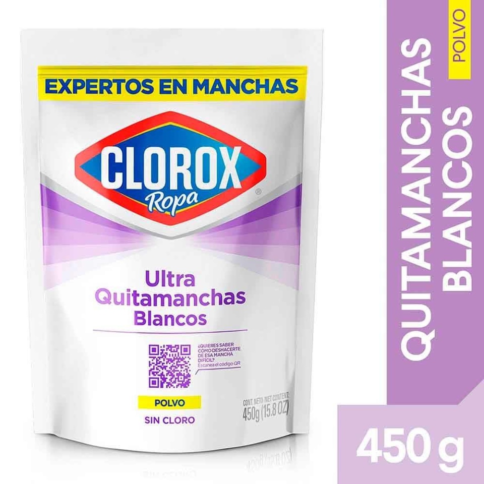 Quitamanchas Clorox ultra para ropa blanca sin cloro 450 g | Walmart