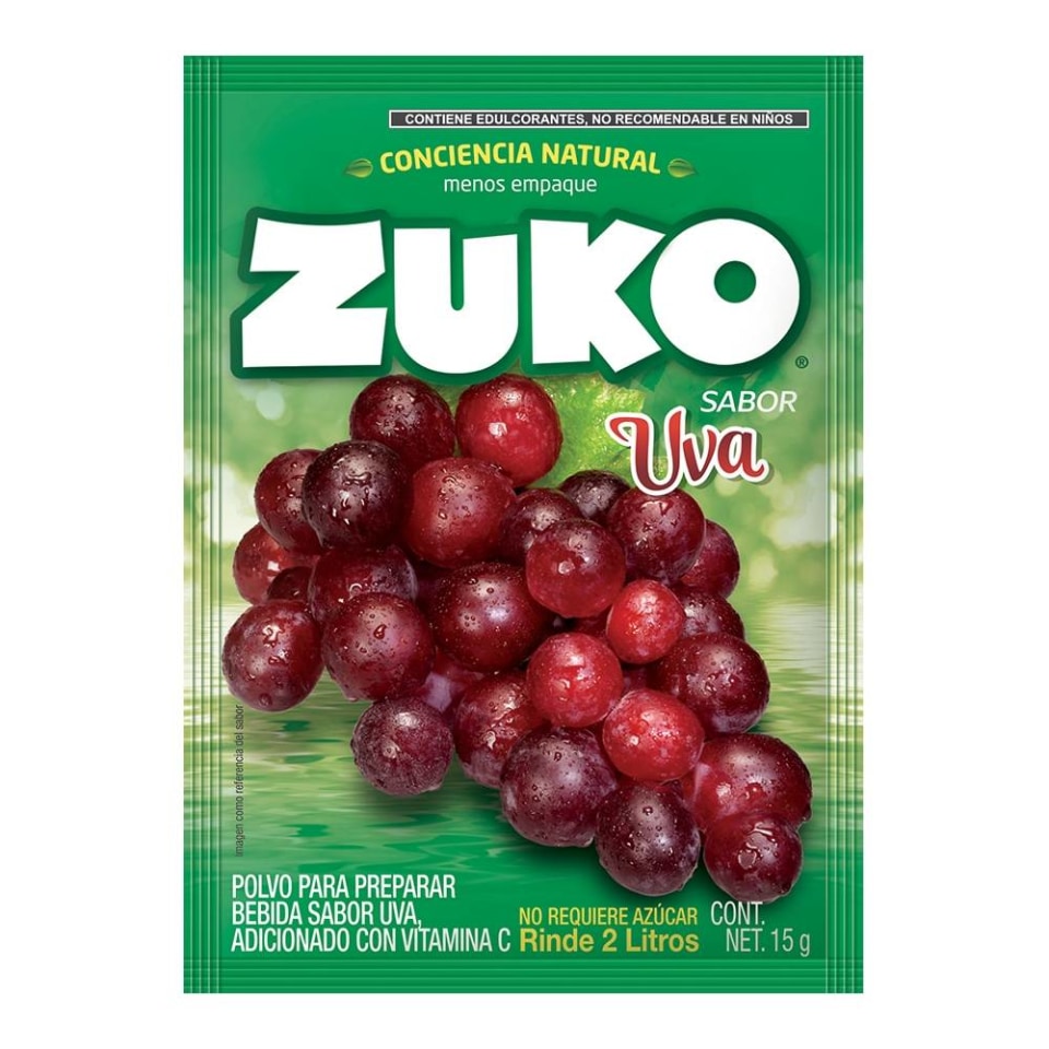 Polvo para preparar bebida Zuko sabor uva 15 g