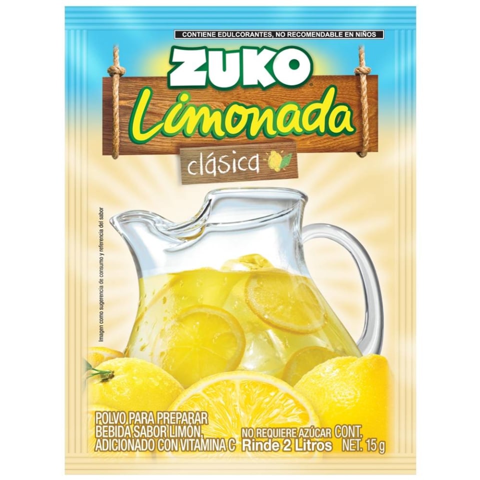 Polvo para preparar bebida Zuko limonada clásica 15 g